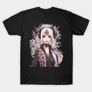 Melancholy Moonlight Emo Goth Anime Girl Universe T-Shirt